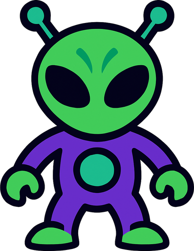 uzaylı.
In-Game asset.  2d.  High contrast.  No shadows