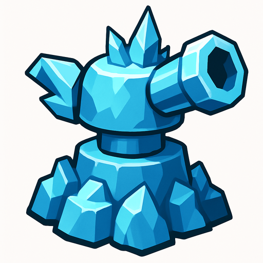 Ice turret.
In-Game asset.  2d.  High contrast.  No shadows