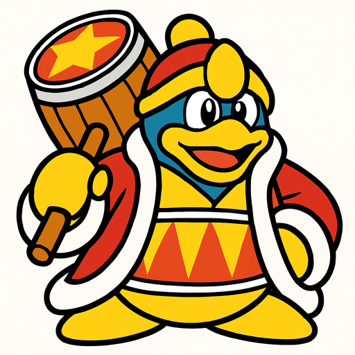 Dedede.
In-Game asset.  2d.  High contrast.  No shadows