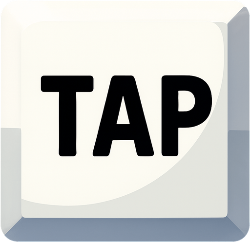 Add the text TAP inside of it. in  black