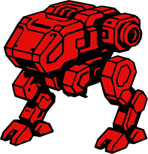 a red robotic futuristic ground.
In-Game asset.  2d.  High contrast.  No shadows