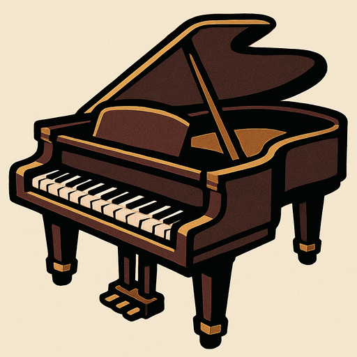 Piano enorme.
In-Game asset.  2d.  High contrast.  No shadows