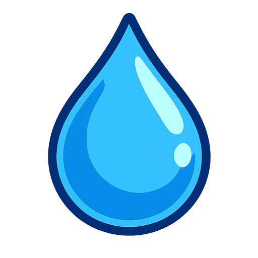 water drop.
In-Game asset.  2d.  High contrast.  No shadows