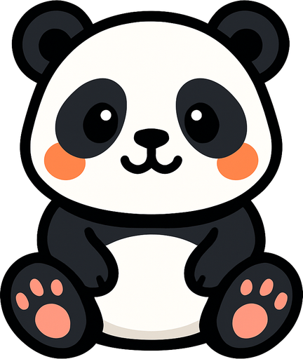cute panda.
In-Game asset.  2d.  High contrast.  No shadows