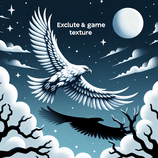 A preying white bird flying ahead
Single Game Texture. In-Game asset. 2d. Blank background. High contrast. No shadows.