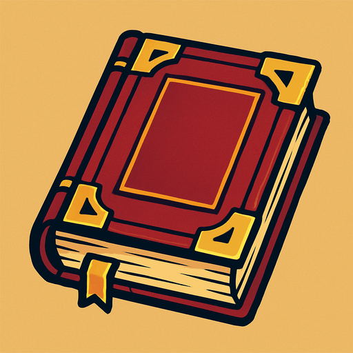 a book.
In-Game asset.  2d.  High contrast.  No shadows