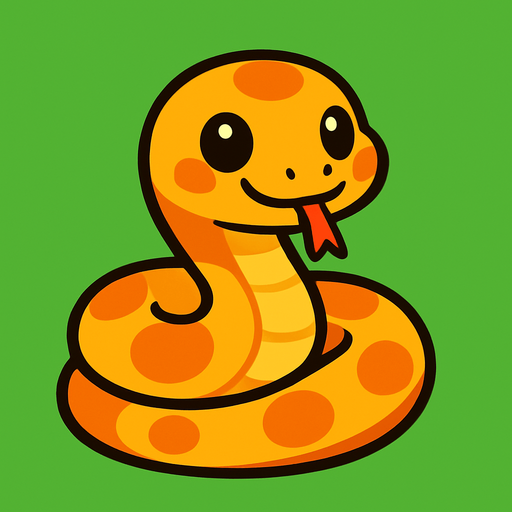 Cute snake.
In-Game asset.  2d.  High contrast.  No shadows
