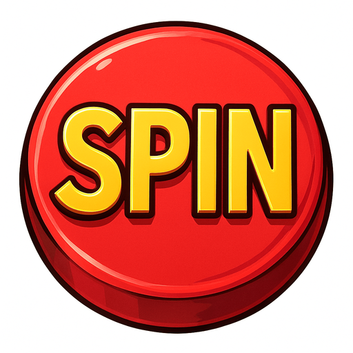 A “Spin” button for an electronic slot machine. Button is red and font is in yellow. Anime style. High definition..
In-Game asset.  2d.  High contrast.  No shadows
