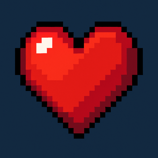 Make a good pixel 2d heart. Look s cool.
In-Game asset.  2d.  High contrast.  No shadows