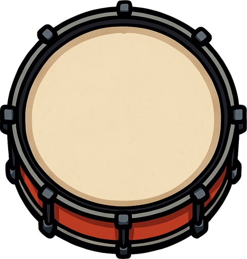 Drum top view.
In-Game asset.  2d.  High contrast.  No shadows