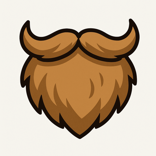 Big light brown beard.
In-Game asset.  2d.  High contrast.  No shadows