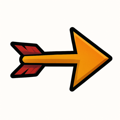 arrow.
In-Game asset.  2d.  High contrast.  No shadows