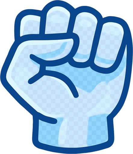 transparent fist simbol.
In-Game asset.  2d.  High contrast.  No shadows