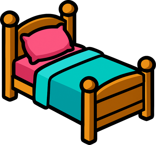 bed.
In-Game asset.  2d.  High contrast.  No shadows
