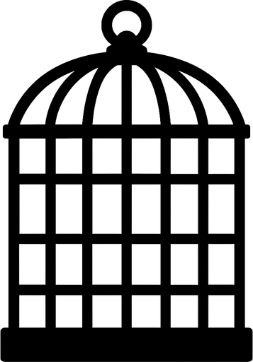 black cage.
In-Game asset.  2d.  High contrast.  No shadows
