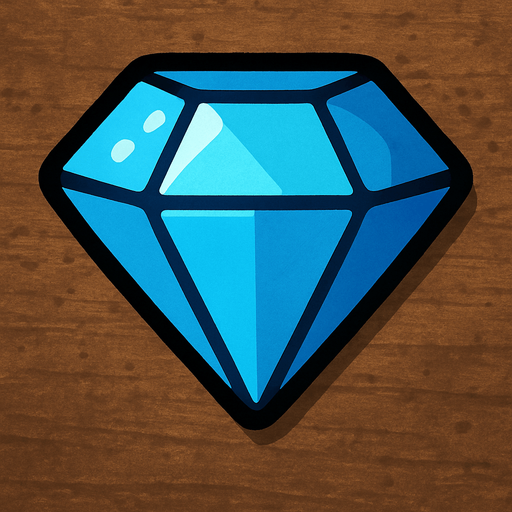 Blue diamond toy.
In-Game asset.  2d.  High contrast