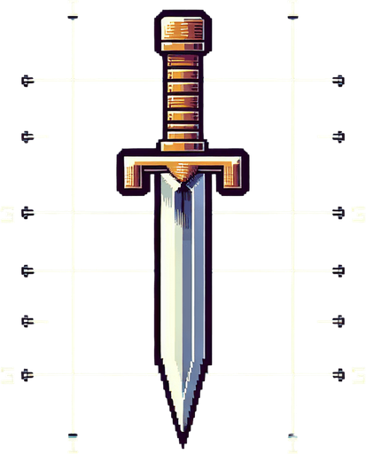 snes dagger. front view
Single Game Texture.  In-Game asset.  2d.  Blank background.  High contrast.  No shadows