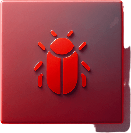 Bug Tile: A clean and sleek square tile with a soft red surface, subtly tinted to evoke a futuristic aesthetic. A barely noticeable, thin red border defines the edges, giving it a polished and minimal appearance. Within the tile, faintly visible and almost imperceptible, is the outline of a bug seen from above, blending seamlessly with the red surface. The design maintains a pristine and subtle aesthetic, representing a hidden bug tile within a computer system.
Single Game Texture. In-Game asset. 2d. Blank background. High contrast. No shadows.