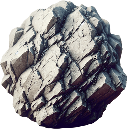 rock.
Single Game Texture. In-Game asset. 2d. Blank background. High contrast. No shadows.