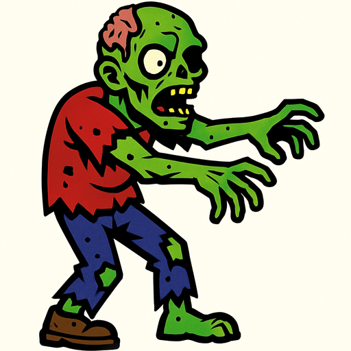 zombie.
In-Game asset.  2d.  High contrast.  No shadows
