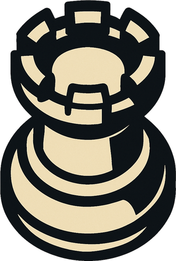 Chess rook view from above.
In-Game asset.  2d.  High contrast.  No shadows