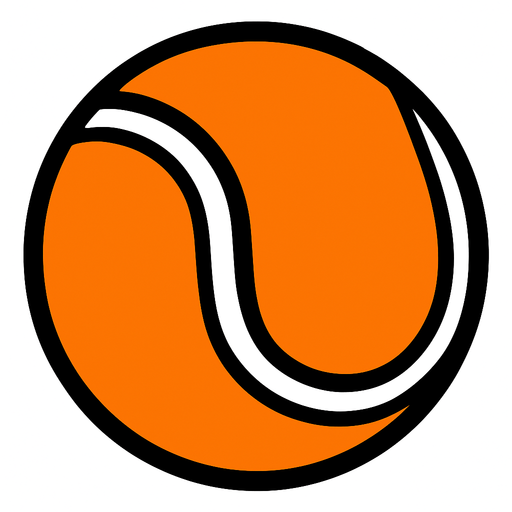 una pelota de tenis naranja.
In-Game asset.  2d.  High contrast.  No shadows