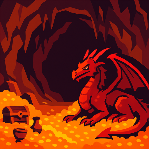 Fond d'écran tanière de dragons.
In-Game asset.  2d.  High contrast.  No shadows