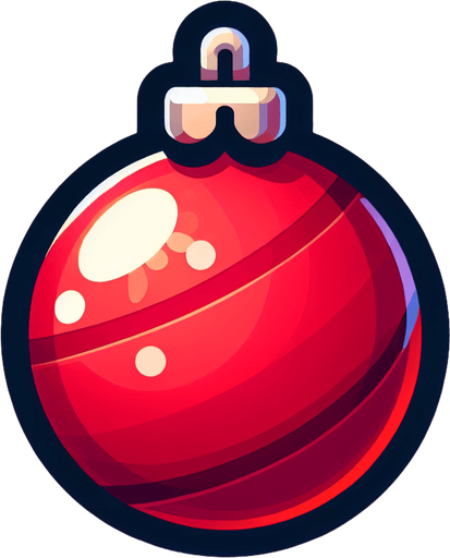 simple red christmas ornament 2d blank background high contrast no shadows in game asset Single Game Texture. In-Game asset. 2d. Blank background. High contrast. No shadows.