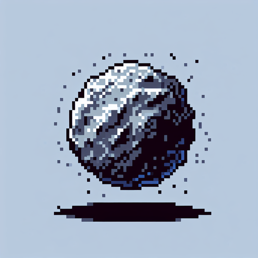 pixel astroid.
Single Game Texture.  In-Game asset.  2d.  Blank background.  High contrast.  No shadows