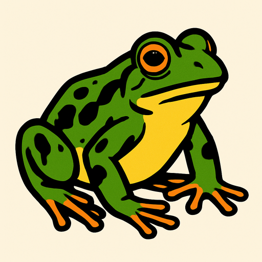 Yetişkin Kurbağa.
In-Game asset.  2d.  High contrast.  No shadows