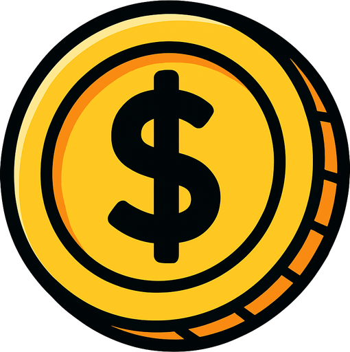 Coin.
In-Game asset.  2d.  High contrast.  No shadows