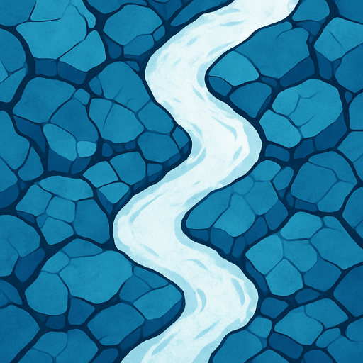textura de camino glaciar visto desde arriba.
In-Game asset.  2d.  High contrast.  No shadows