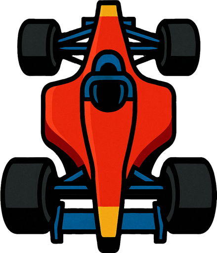 havadan kuşbakışı gözüken bir formula aracı çiz.
In-Game asset.  2d.  High contrast.  No shadows