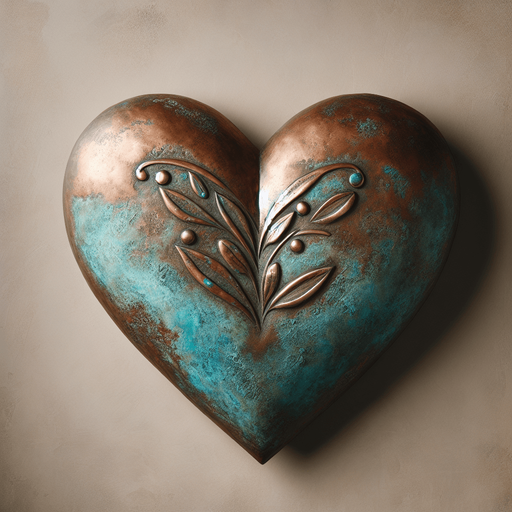 a big used copper heart