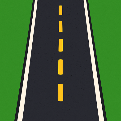 Make a road.
In-Game asset.  2d.  High contrast.  No shadows