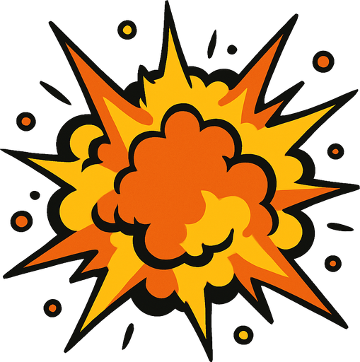 explosion.
In-Game asset.  2d.  High contrast.  No shadows