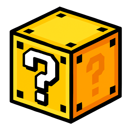 Lucky block.
In-Game asset.  2d.  High contrast.  No shadows