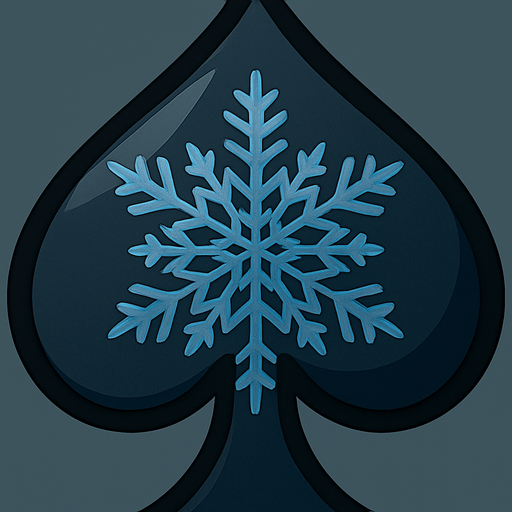 This spade with a blue snowflake in the center