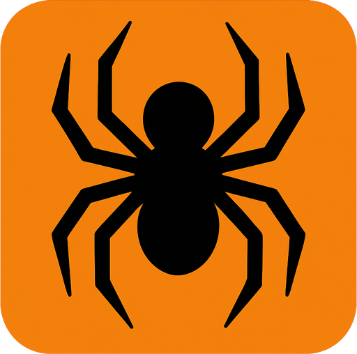 spider icon.
In-Game asset.  2d.  High contrast.  No shadows