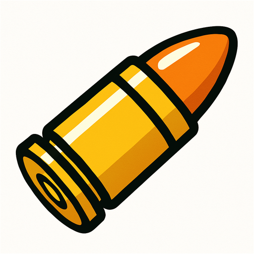 Bullet.
In-Game asset.  2d.  High contrast.  No shadows