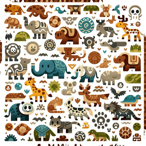 Animal.
Single Game Texture. In-Game asset. 2d. Blank background. High contrast. No shadows.