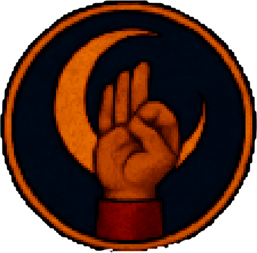 A hand with its fingers symbolizing moon