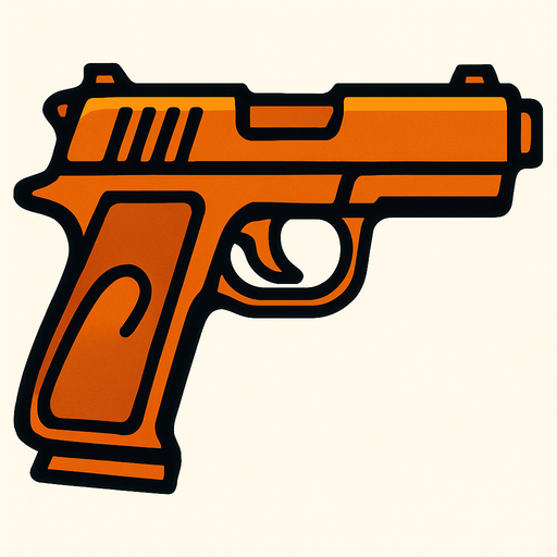 gun.
In-Game asset.  2d.  High contrast.  No shadows