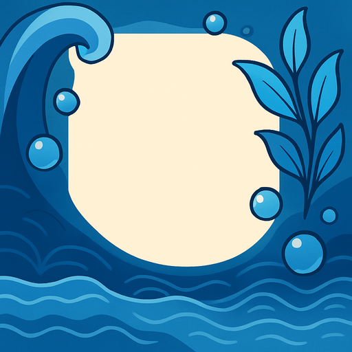 Un marco para una carta que represente al tipo agua