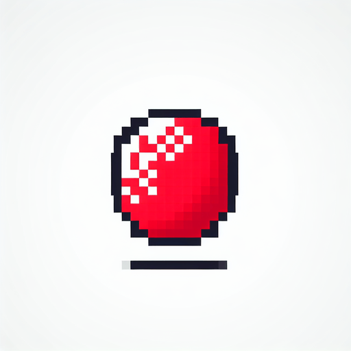 pixelated, dashed red circle.
white background, high contrast, shadowless