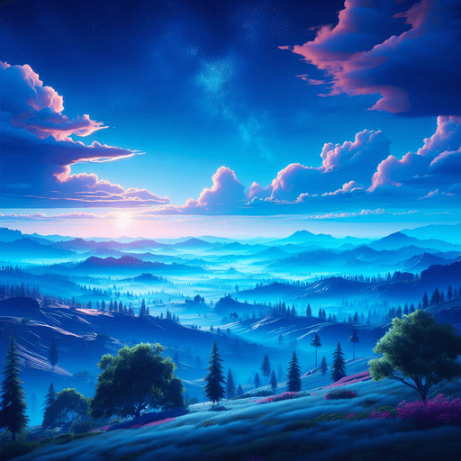 A beautiful blue sky background. 
Single Game Texture. In-Game asset. 2d. Blank background. High contrast. No shadows.