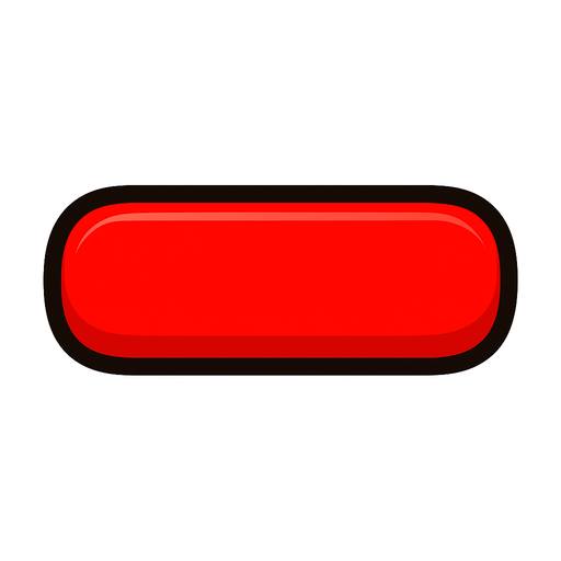 Simbolo de menos de color rojo.
In-Game asset.  2d.  High contrast.  No shadows