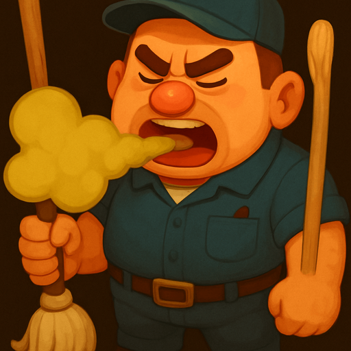 Make him look like a sturdy janitor