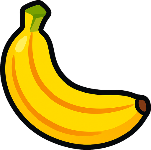 banana.
In-Game asset.  2d.  High contrast.  No shadows