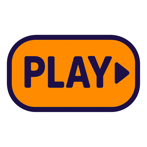 A Play button.
In-Game asset.  2d.  High contrast.  No shadows